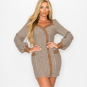 Almaa Mocha Mini Dress